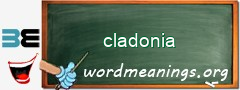 WordMeaning blackboard for cladonia